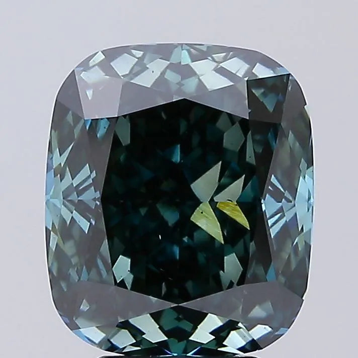5.08ct Cushion modified Lab Grown Diamond (Colour Fancy Deep Blue Green, Clarity VS1, IGI Certified)