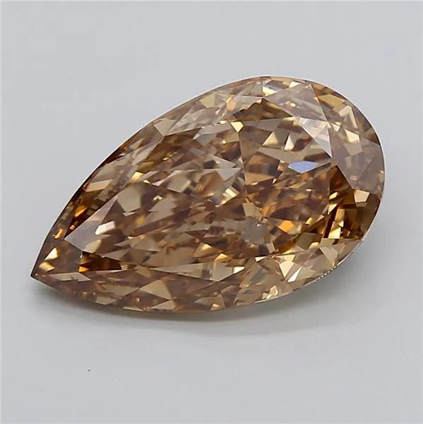 5.09ct Pear Lab Grown Diamond (Colour Fancy Light Brown, Clarity VVS2, IGI Certified)