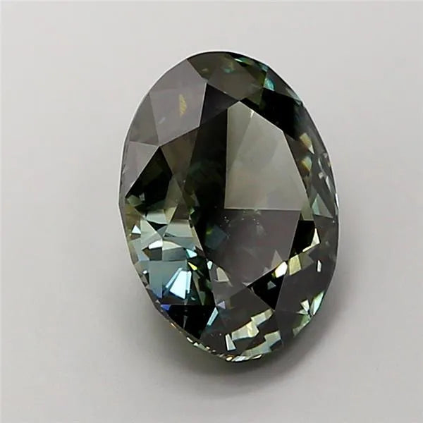5.11ct Oval Lab Grown Diamond (Colour Fancy Deep Green, Clarity VVS2, IGI Certified)