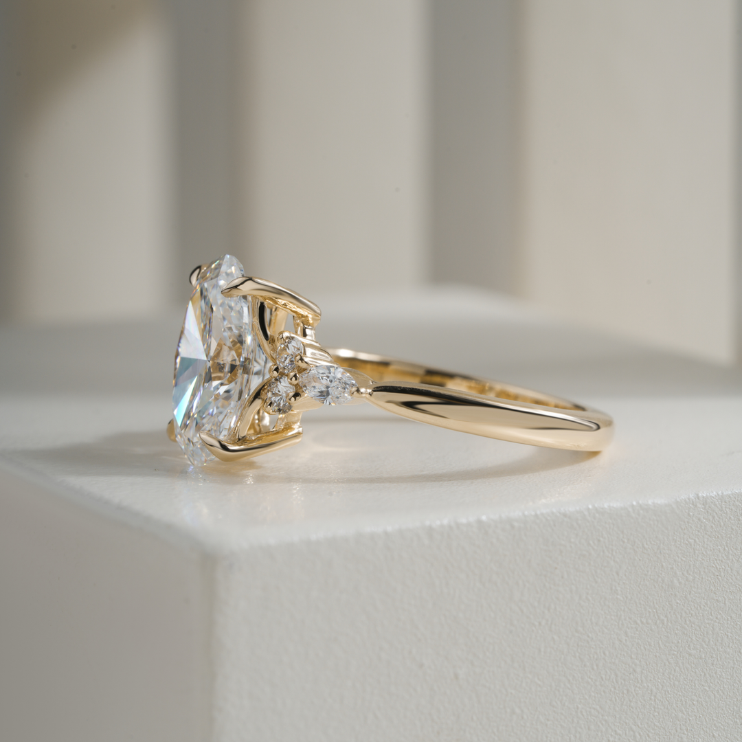Oval 2.58CT E VVS2 Monique Petite Diamond Cluster Ring
