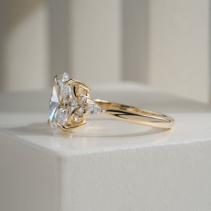 Oval 2.58CT E VVS2 Monique Petite Diamond Cluster Ring