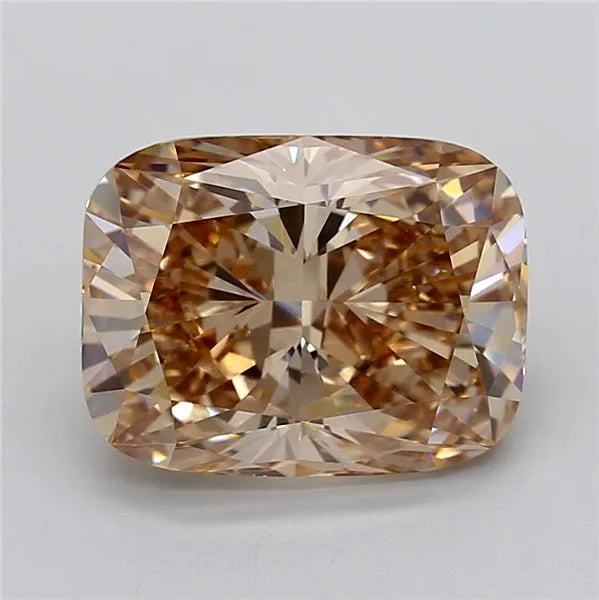 6.10ct Cushion modified Lab Grown Diamond (Colour Fancy Light Brown, Clarity VVS2, IGI Certified)