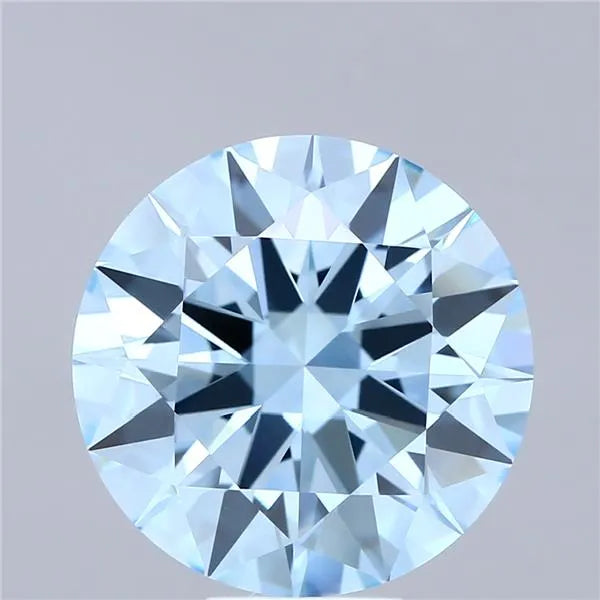 7.38ct Round Lab Grown Diamond (Colour Fancy Vivid Blue, Clarity VVS2, Cut EX, IGI Certified)