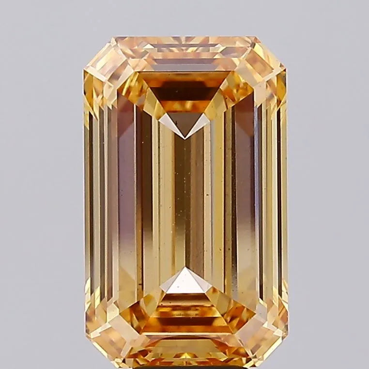 9.34ct Emerald Lab Grown Diamond (Colour Fancy Intense Yellow Orange, Clarity VS1, IGI Certified)