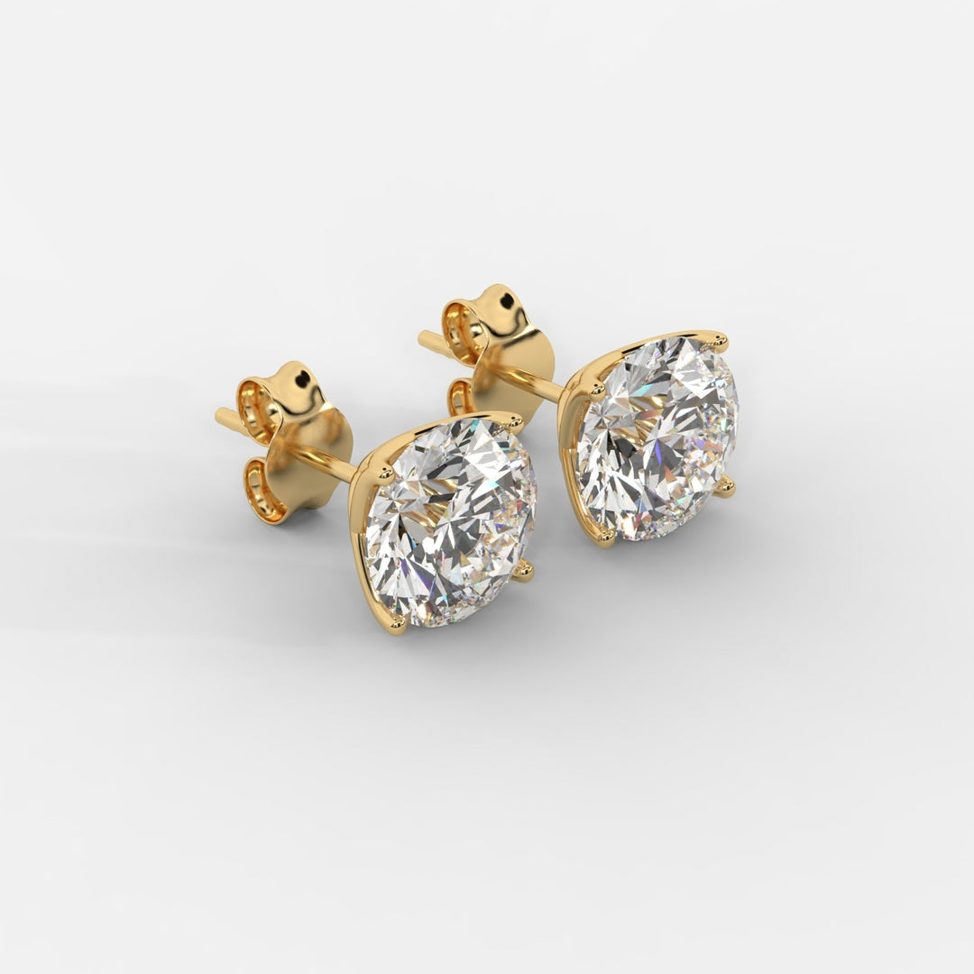 Round Cut Tulip Basket Studs