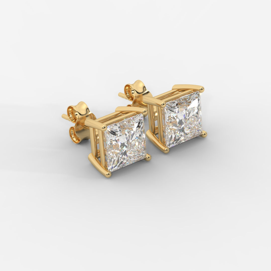 Basket Princess cut Studs