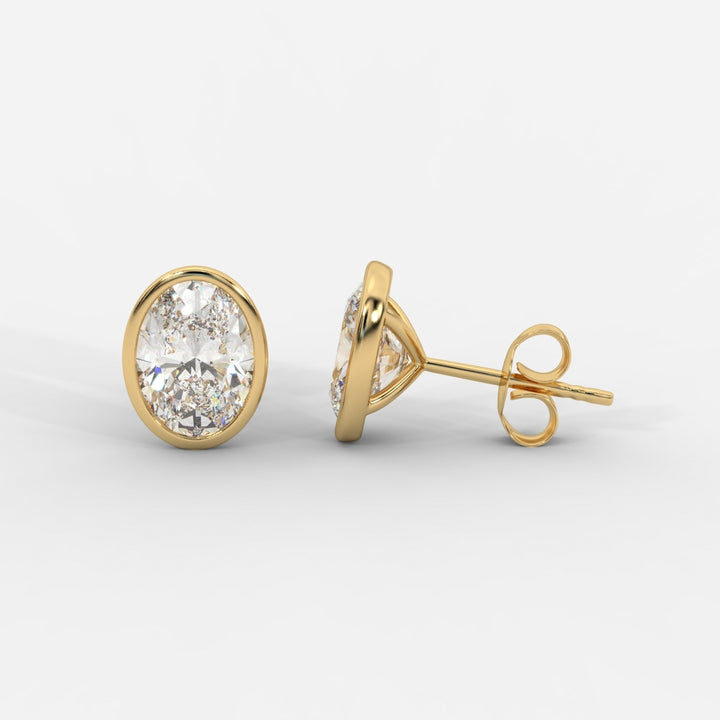 Oval Cut Bezel Studs