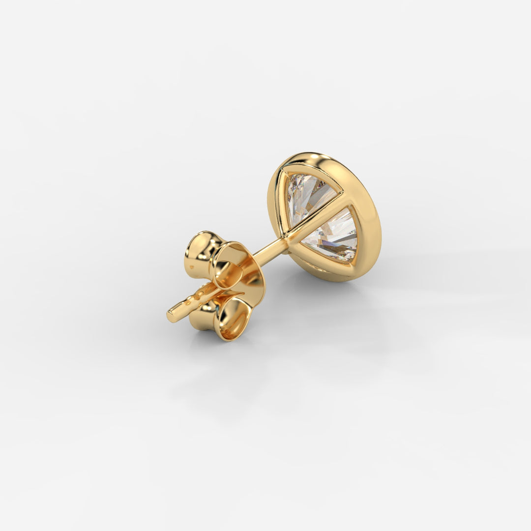 Round Cut Bezel Studs
