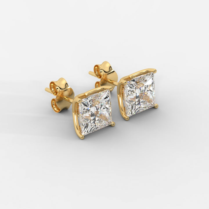 Princess Cut Tulip Basket Studs