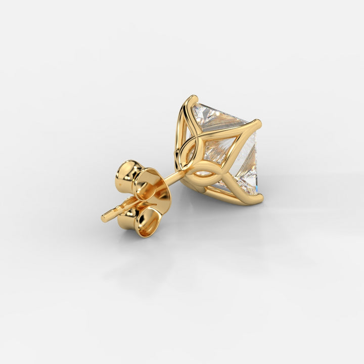 Princess Cut Tulip Basket Studs