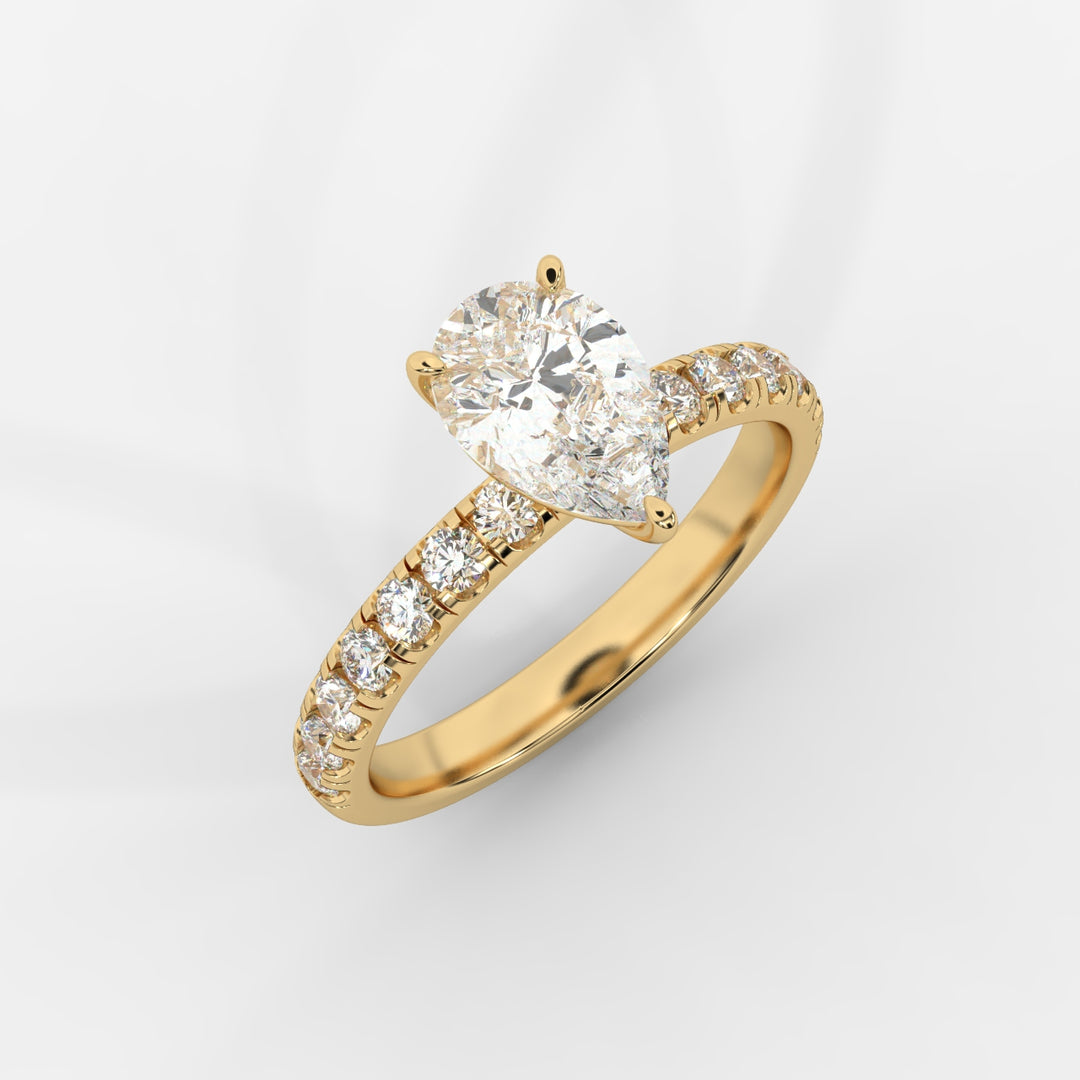 Pear with Pave Ring