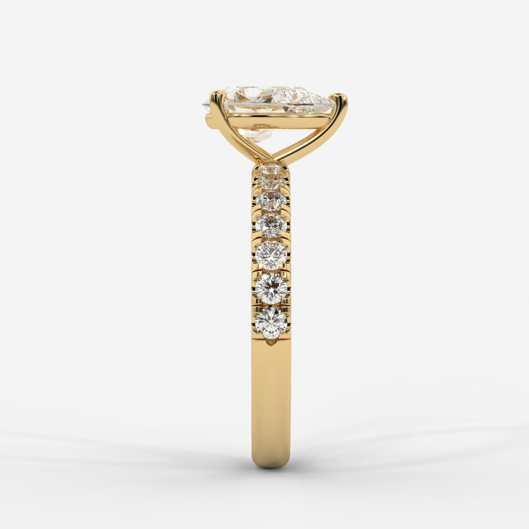 Pear with Pave Ring