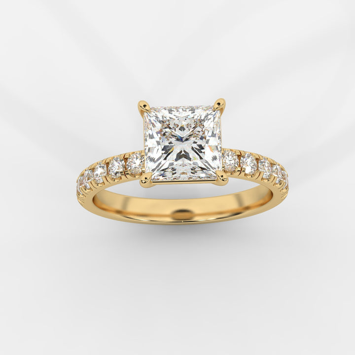 Princess with Pave Ring