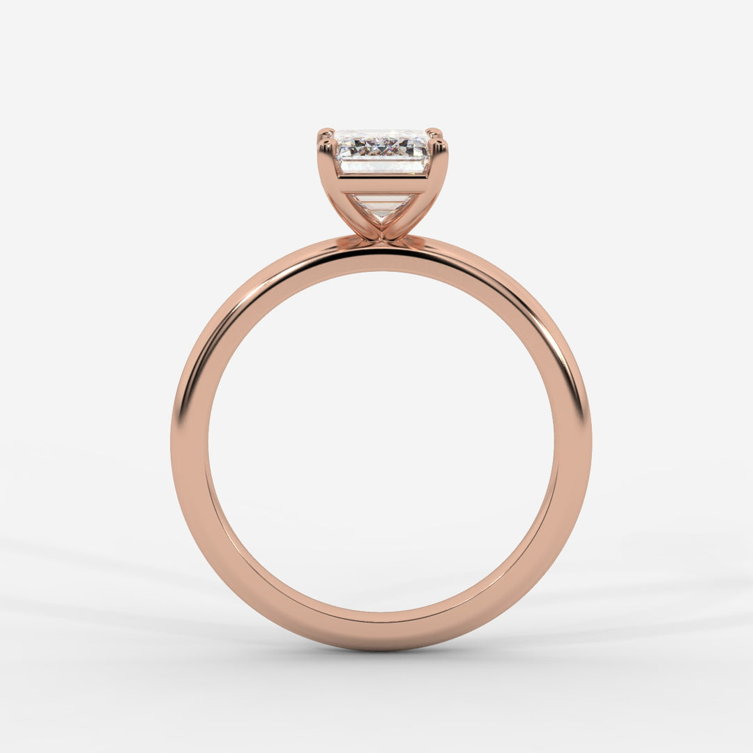 Solitaire Emerald Ring in Rose Gold