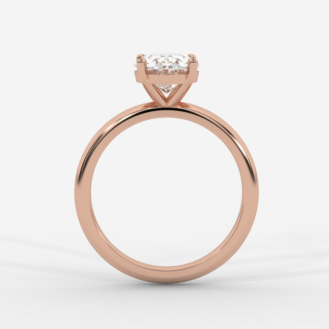 Solitaire Oval Ring in Rose Gold