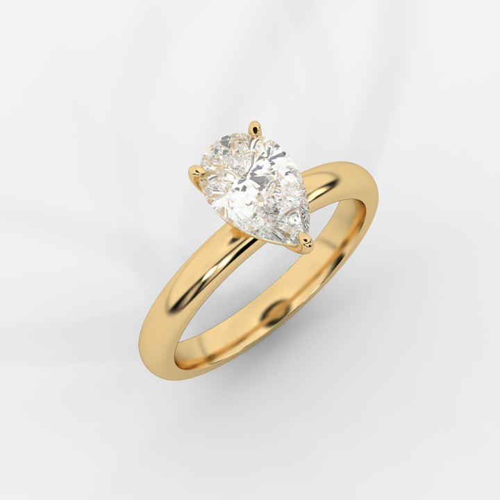 Solitaire Pear Ring