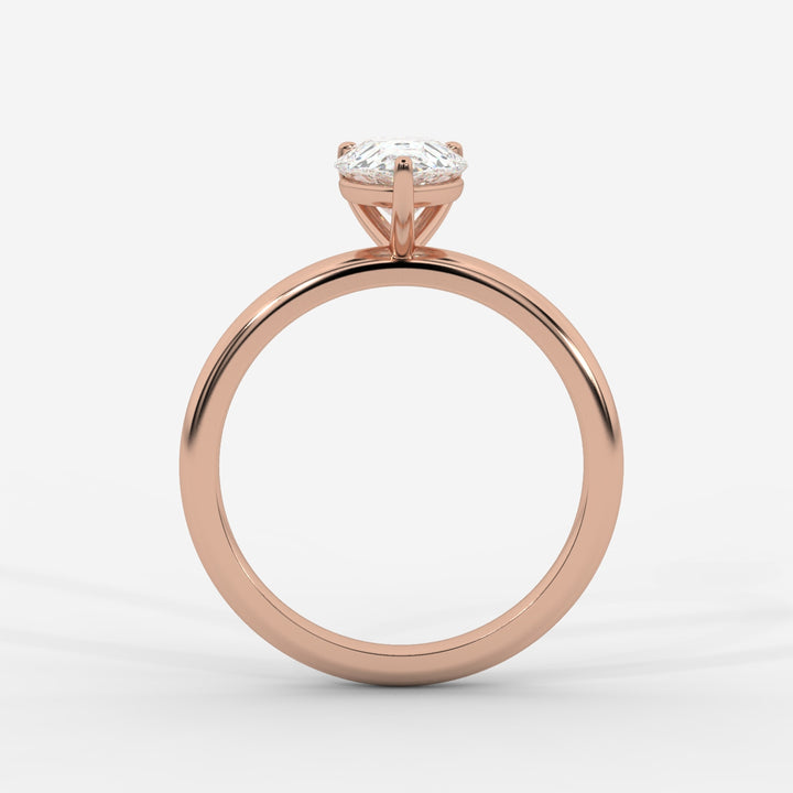 Solitaire Pear Ring in Rose Gold