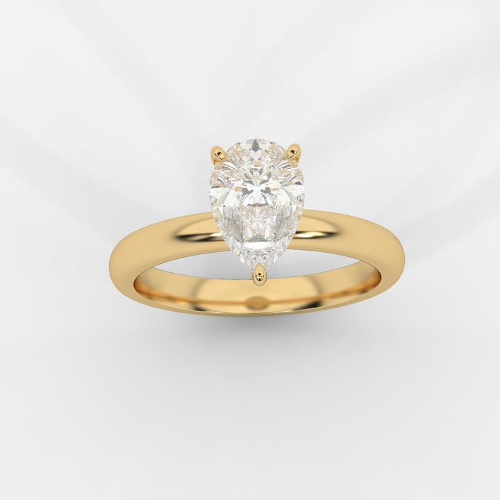 Solitaire Pear Ring