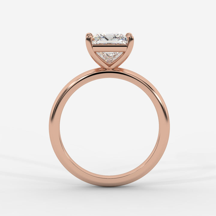 Solitaire Princess Ring in Rose Gold