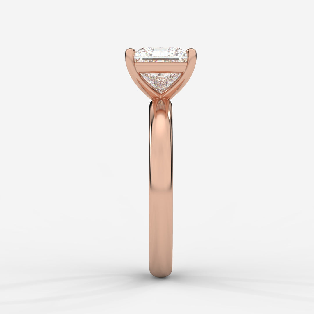 Solitaire Princess Ring in Rose Gold