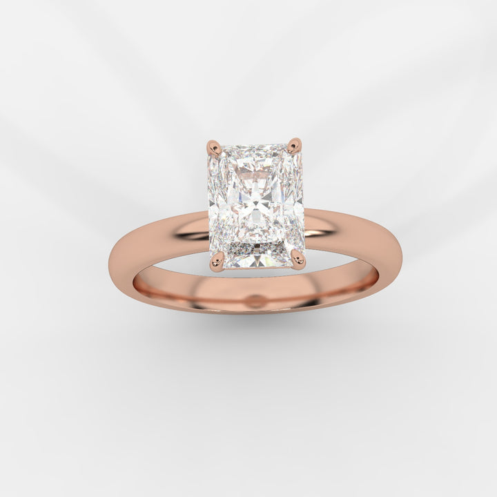 Solitaire Radiant Ring in Rose Gold