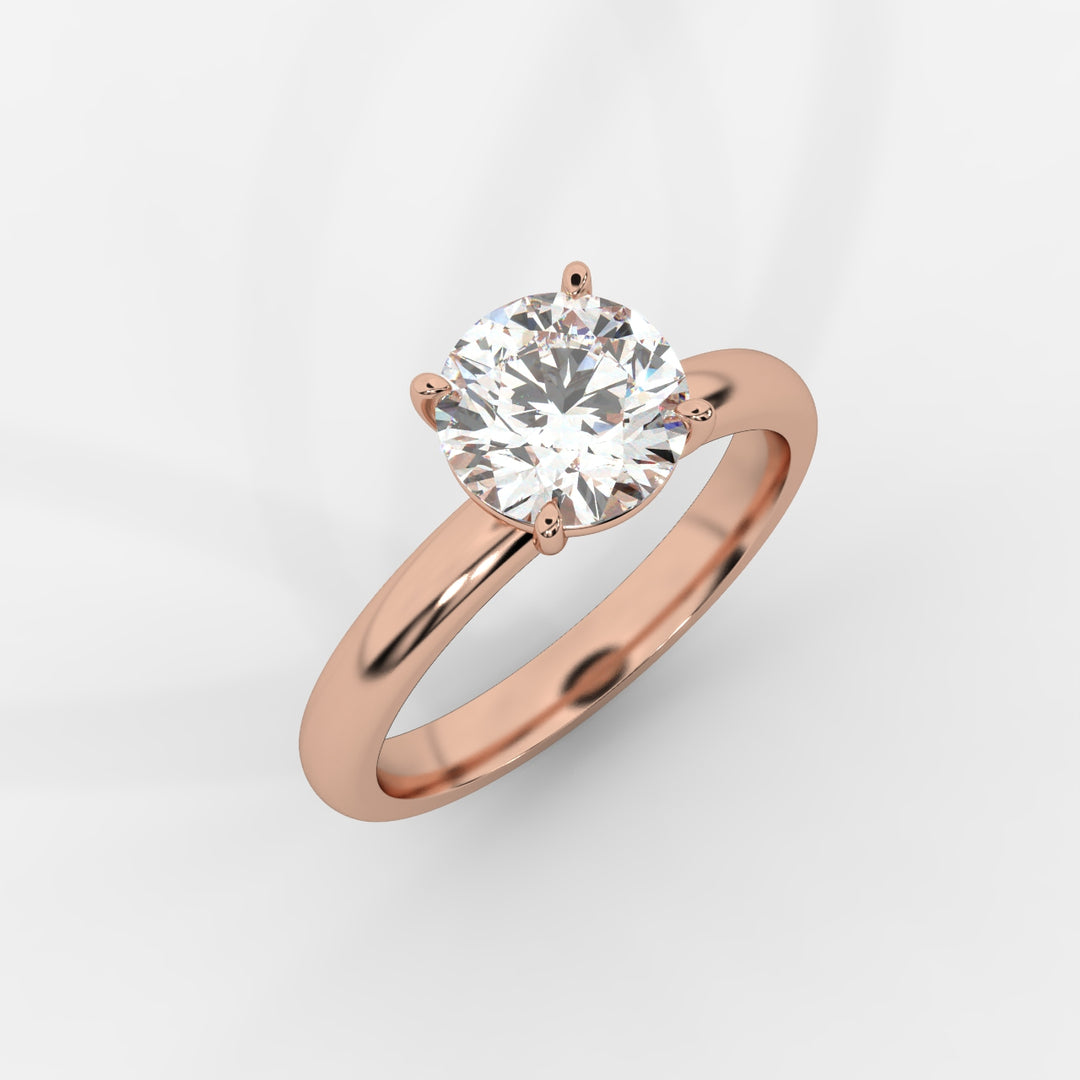 Solitaire Round Ring in Rose Gold