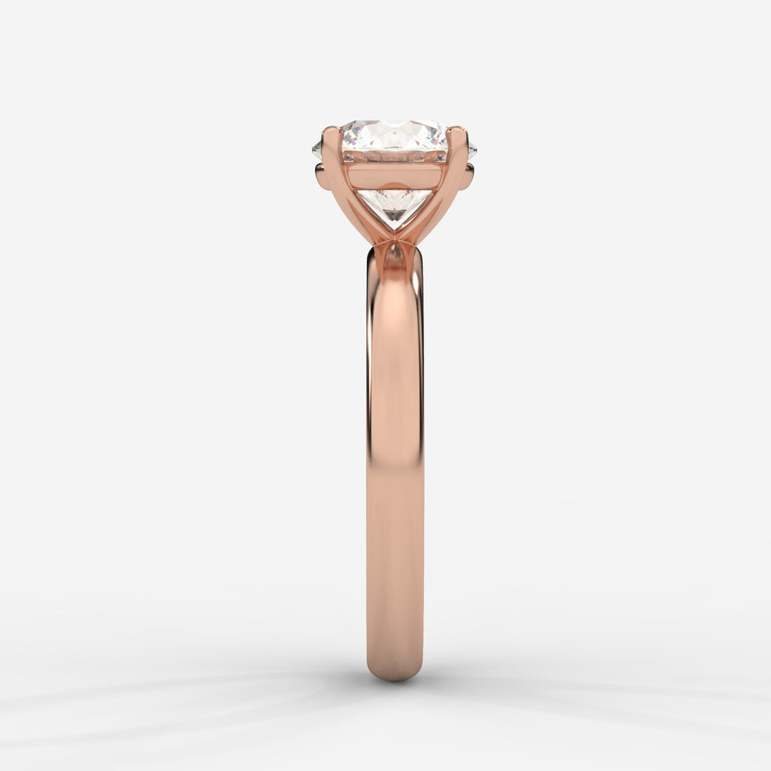 Solitaire Round Ring in Rose Gold