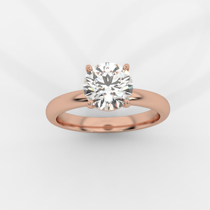 Solitaire Round Ring in Rose Gold