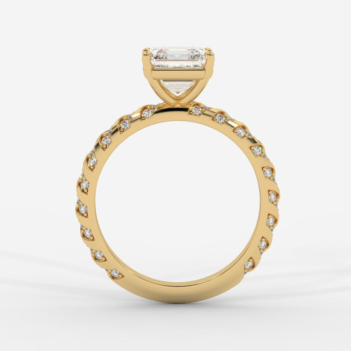 Asscher Cut with Twisted Pave Band Ring