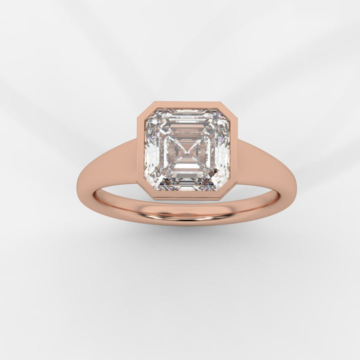 Asscher cut in Bezel with Bold Band Ring