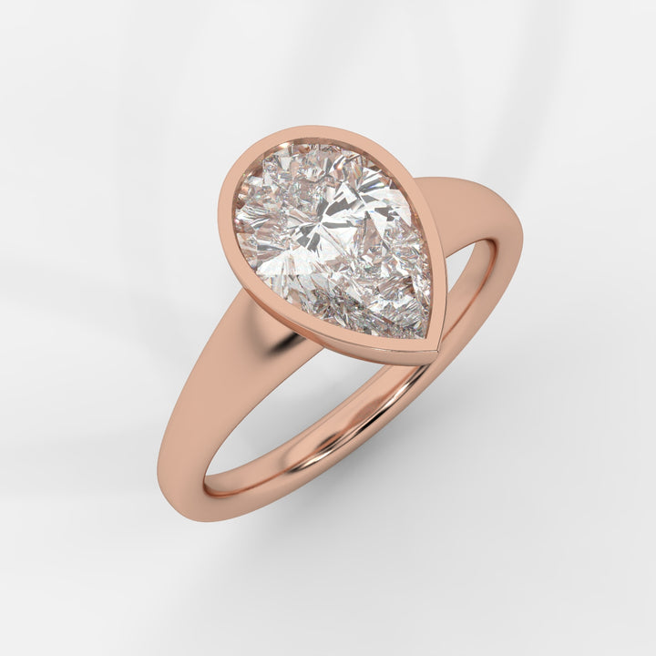 Pear cut in Bezel with Bold Band Ring
