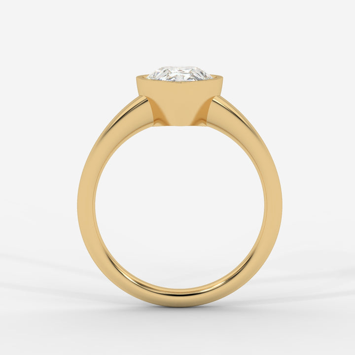 Pear cut in Bezel with Bold Band Ring