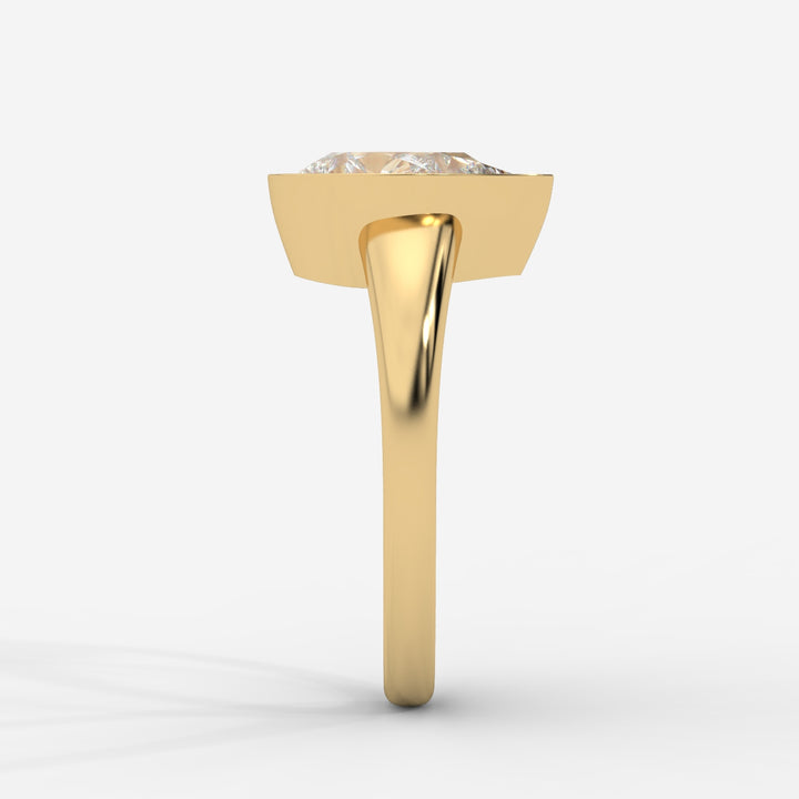Pear cut in Bezel with Bold Band Ring