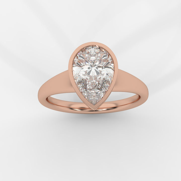 Pear cut in Bezel with Bold Band Ring