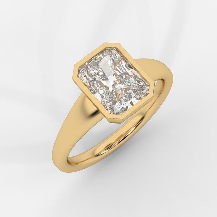 Radiant cut in Bezel with Bold Band Ring