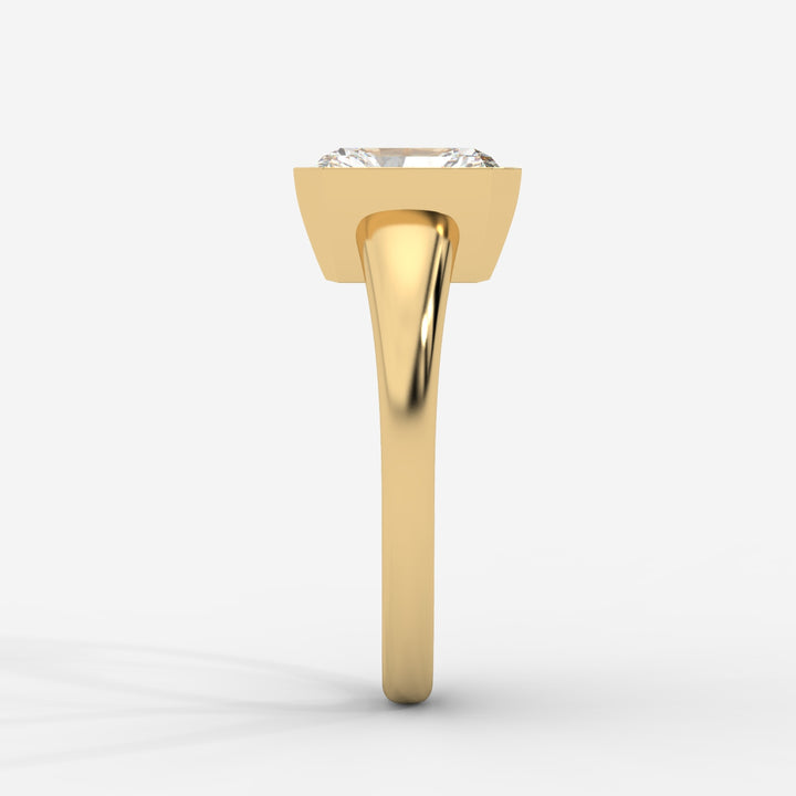 Radiant cut in Bezel with Bold Band Ring