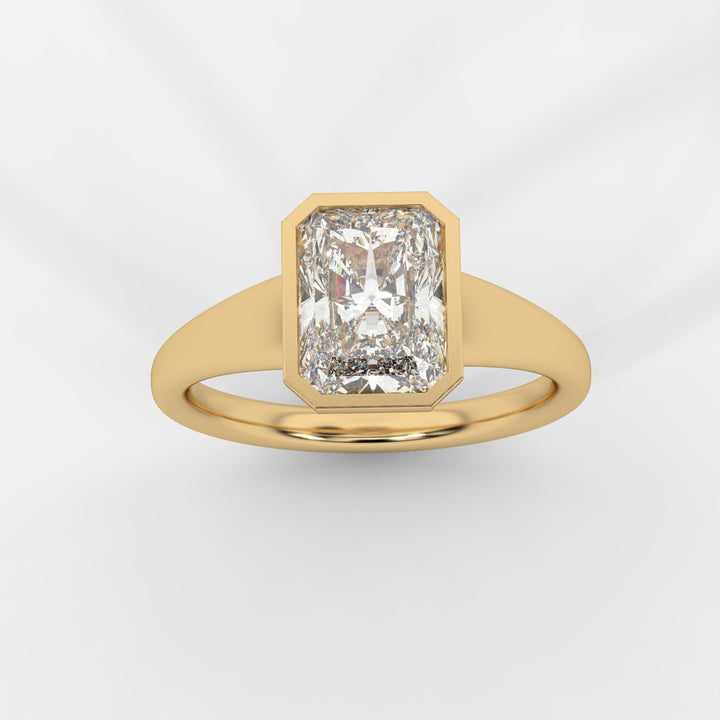 Radiant cut in Bezel with Bold Band Ring