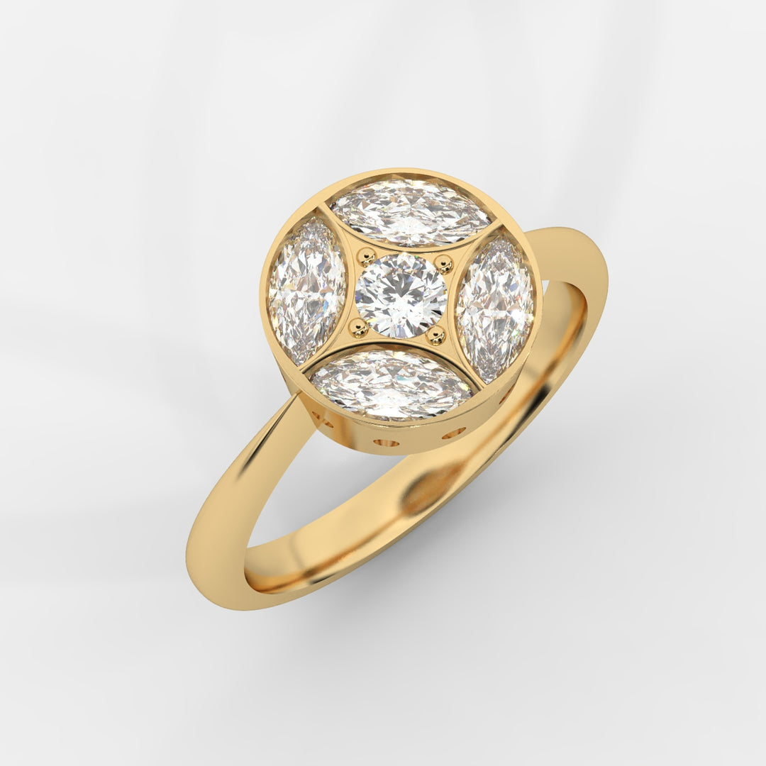 Marquise and Round Ring