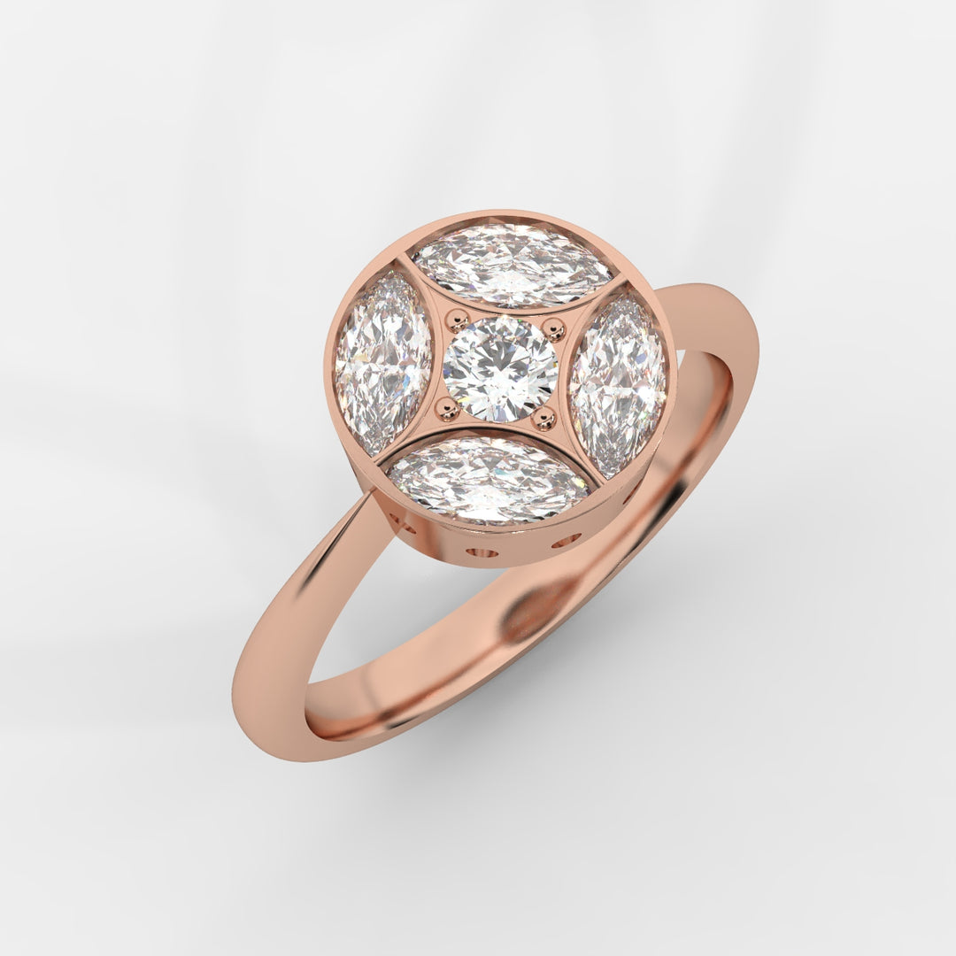 Marquise and Round Ring