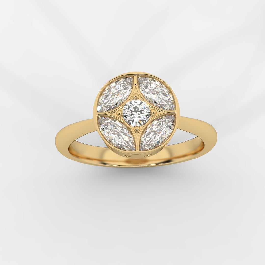 Marquise and Round Ring