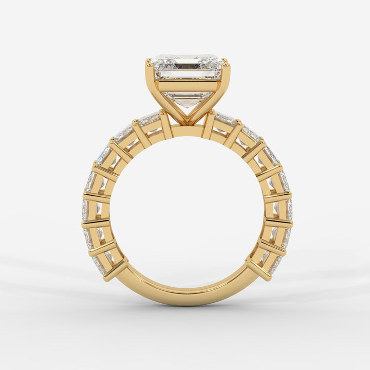 Asscher Cut with Emerald Eternity Ring