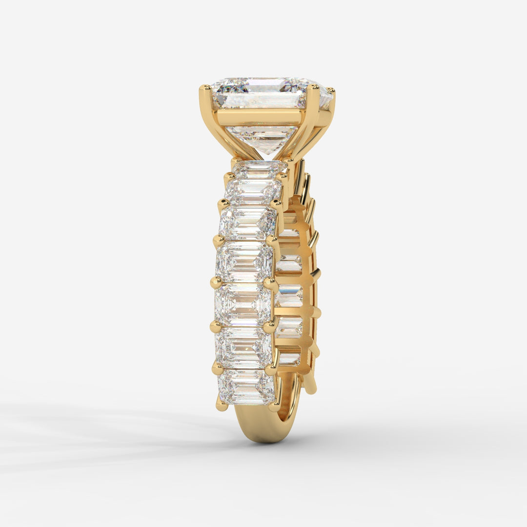 Asscher Cut with Emerald Eternity Ring