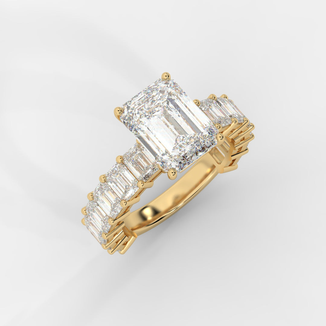 Emerald Cut with Emerald Eternity Ring