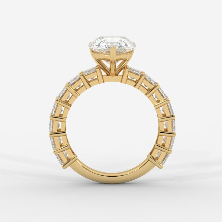 Pear Cut with Emerald Eternity Ring