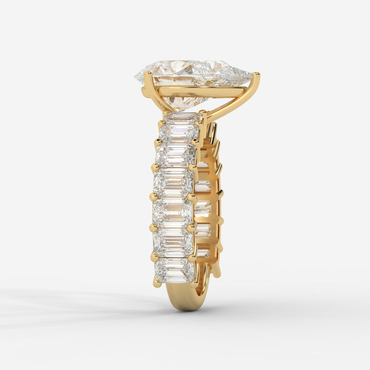 Pear Cut with Emerald Eternity Ring