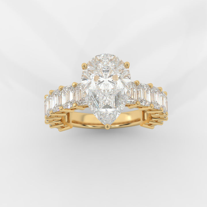 Pear Cut with Emerald Eternity Ring