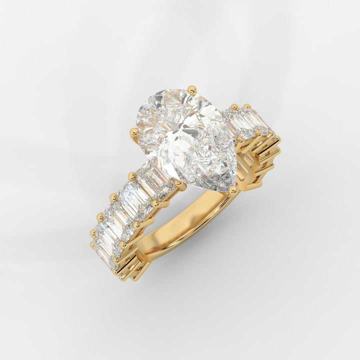 Pear Cut with Emerald Eternity Ring