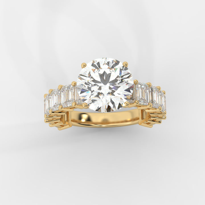 Round Cut with Emerald Eternity Ring