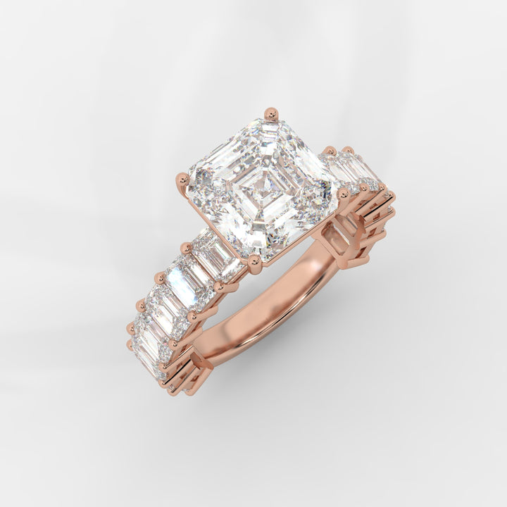 Asscher Cut with Emerald Eternity Ring