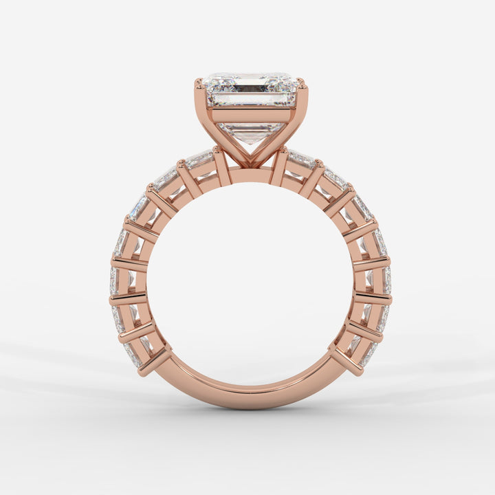 Asscher Cut with Emerald Eternity Ring